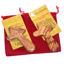 Holy Land Market Comfort/Holding Cross Also Known as Palm or Hand Cross With Velvet Bag And Two Certificates (4 Inches)