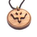 Round shaped Dove 2-Layers Olive wood Laser Necklace (Pendant is : 2.8 cm or