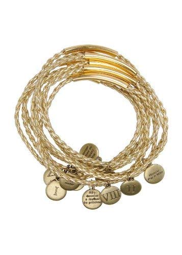 10 medals Bracelet showing Commandments - Gold ( 7cm or 2.8 inch in diameter ) - English