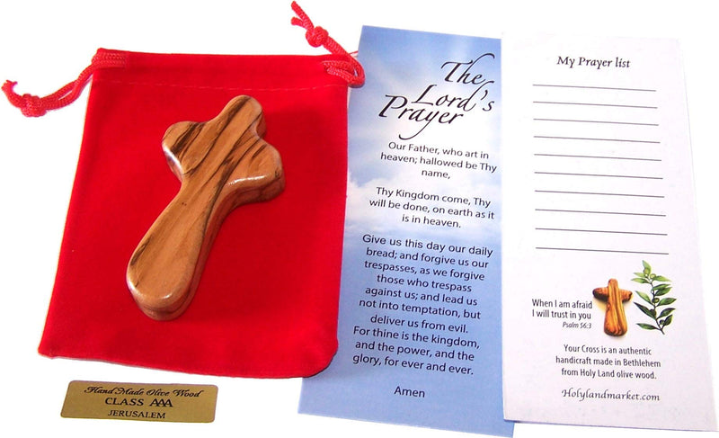 Holy Land Market Small Pocket Holding Comfort Crosses with Bags and Certificates