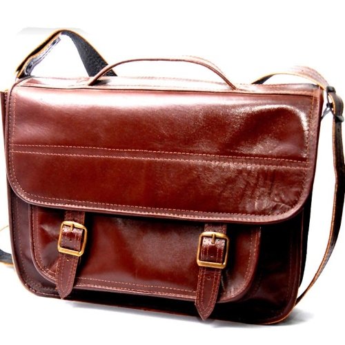 Holy Land Market Original Leather Business or Laptop Bag - (40x28x10 cm OR 16x11x4 inches)