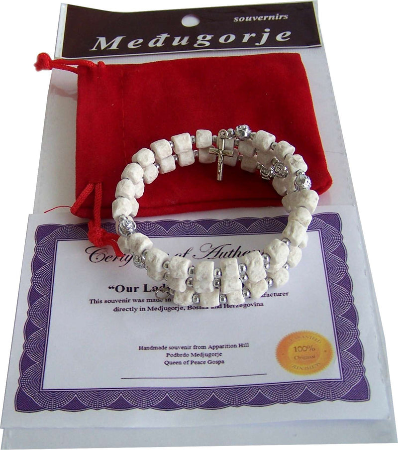 Rosario de Alambre de MEDJUGORJE - Pulsera de piedras de la colina de la aparición.