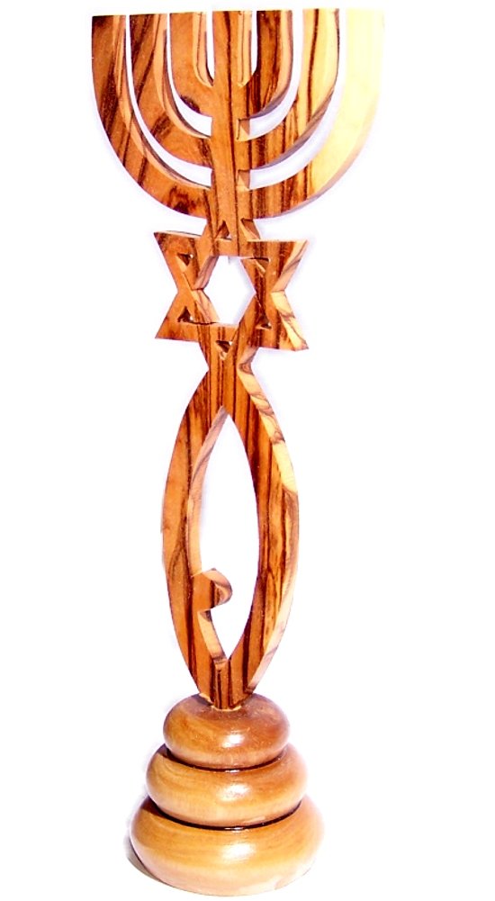 Holy Land Market Crafted in - Messianic Seal Standing Symbol Carved in Olive Wood - Large