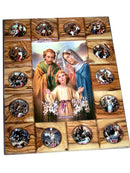 Holy Land Market Stations of The Cross Icon Plaque All in Olive Wood from Bethlehem (29 x 24 cm or 11.5 x 9.5 inches)