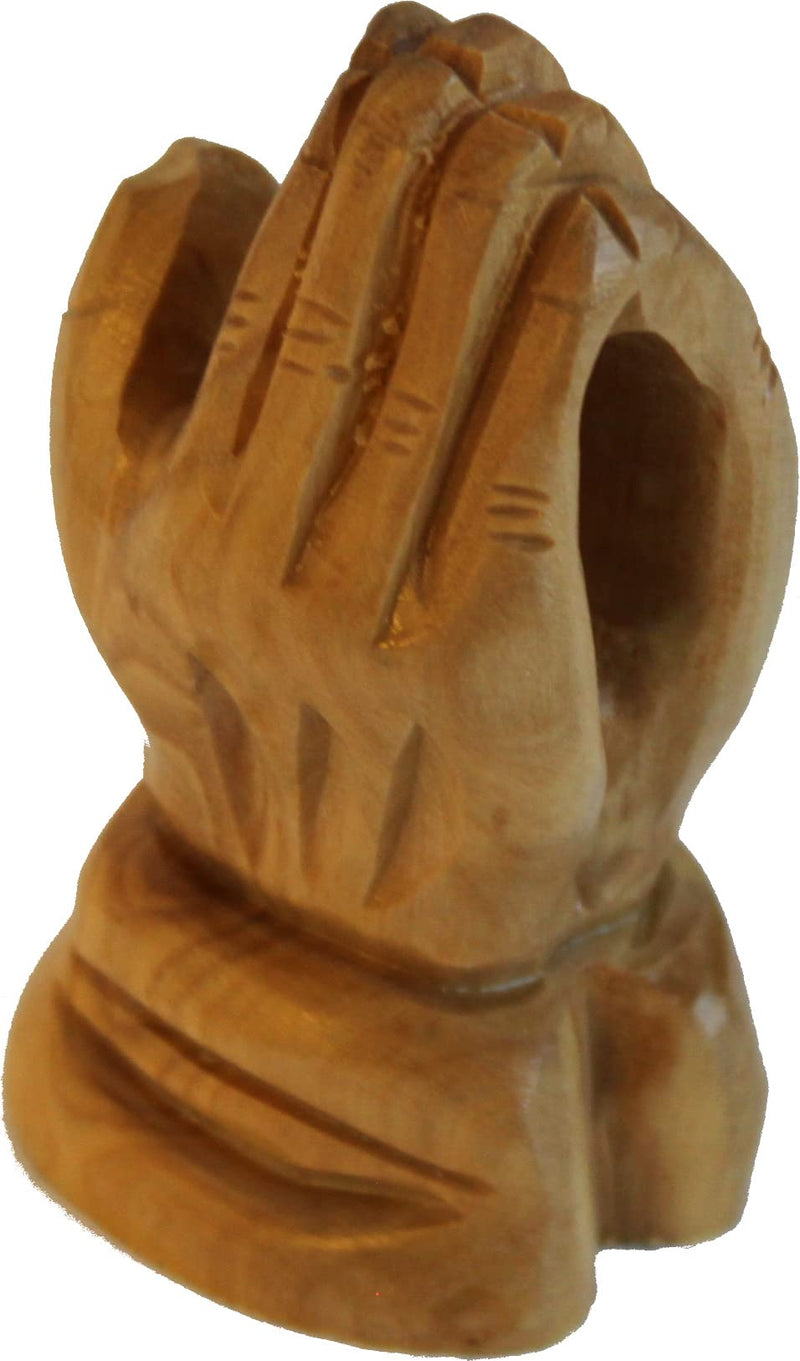 Holy Land Market Olivewood Praying Hands (7.5 cm or 3 Inch) - Small Hands
