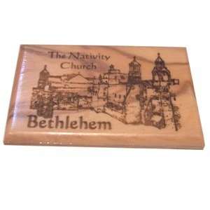 Belén - Imán de la Iglesia de la Natividad - Madera de Olivo (6x4 cm)