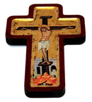 Crucifixion Cross Icon with sheets of Gold (Lithography) (9.5 x 6 inches)