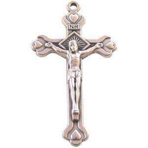 Crucifijo de rosario de Pewter de 43x23 mm (1.7x0.9")