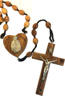 Holy Land Market Olive Wood Wall Hanging Rosary with Certificate and Gift Box ( 39 Inches Long )