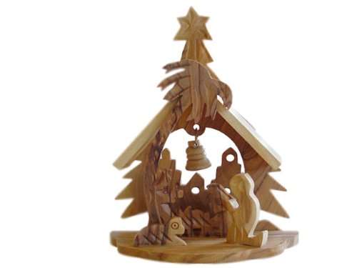 Set de Natividad de Madera de Olivo La Casa de la Navidad