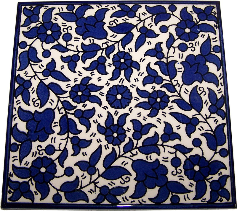 Modular Hand Painted Tile from Jerusalem Model V - 6 Inches - Asfour Outlet Trademark