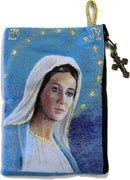 Holy Land Market Purse Tapestry of The Blessed Mother Mary - with Heat Printing on Synthetic Cloth Decorated - Style II (6.25 x 3.75 Inches)