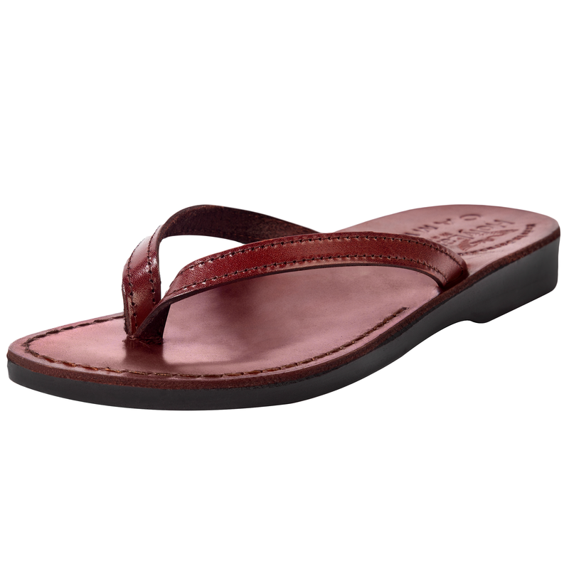 Holy Land Market Unisex Adults/Children Genuine Leather Biblical Sandals/Flip Flops/Slides/Slippers (Jesus - Yashua)  Jericho Style