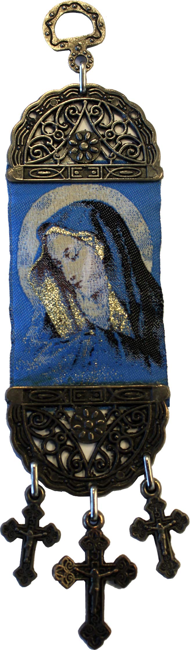 Holy Land Market Wall Hanging Tapestry of The Blessed Mother Mary - with Heat Printing on Synthetic Cloth Decorated - Style II (8 x 2 Inches)