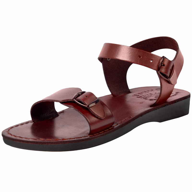 Holy Land Market Unisex Adults/Children Genuine Leather Biblical Sandals/Flip Flops/Slides/Slippers (Jesus - Yashua) Jerusalem Style II