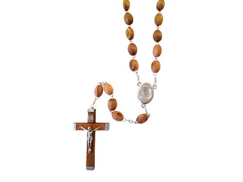 Holy Land Imports Olive Wood Rosary With Water from the River Jordan