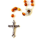 Olive wood Rosary with Holy Land earth - Soil - With Certificate of Authenticity
