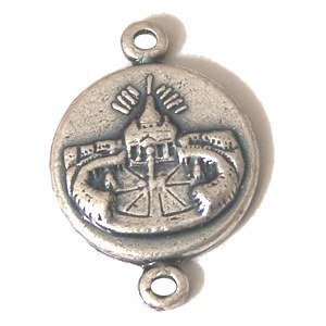 Saint Peter Basilica medal - Pewter (1.5cm-0.6" in diameter)