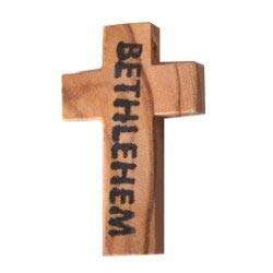 Cruz de rosario estampada de madera de olivo de 35x22 mm (1.4x0.9")