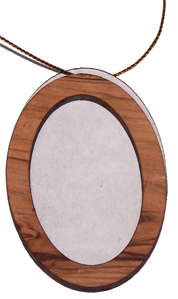 Olive Wood hanging frame and magnet decoration / Christmas Ornament - Model III ( 6 cm or 2.4 Inches )