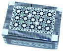 Decorative box - wooden inlaid with Mother of Pearls decorations - rectangular - by Holy Land Market