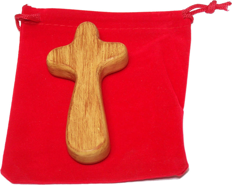 Holy Land Market Resin Hand Held Holding Comfort Pocket Cross - Very Smooth (3.5 x 1.75 Inches)
