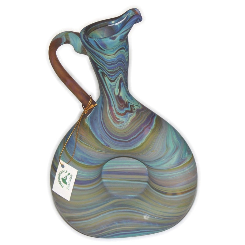 Holy Land Market Baltasar Style Phoenician - Ancient Beauty Phoenician Glass Vase. Each is Unique. Museum Quality Looks and Feels(8.7 Inch)