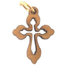 Olive wood Eastern mini-Cross Laser Pendant(2x1.6 cm or 0.8x0.6")