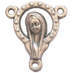 Sacred Heart with Mary Center piece - Pewter (1.6 cm-0.6")
