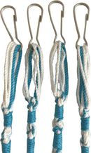 Holy Land Market Pants/Jeans Tzitzits (Set of Four) White with Blue Thread - Tassels with Hanging Hooks (with Longer Blue Messiah Thread)