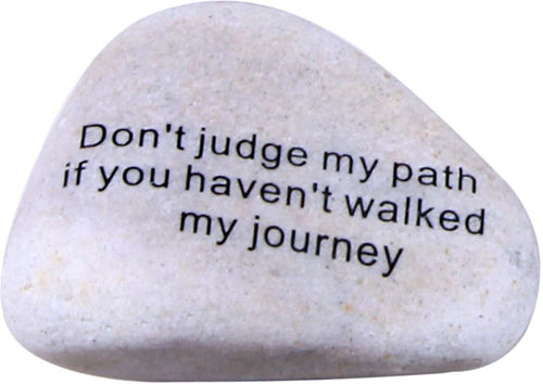Don't judge my path... Extra Large Engraved Natural Stones from the Holy Land : 4 - 5 Inches