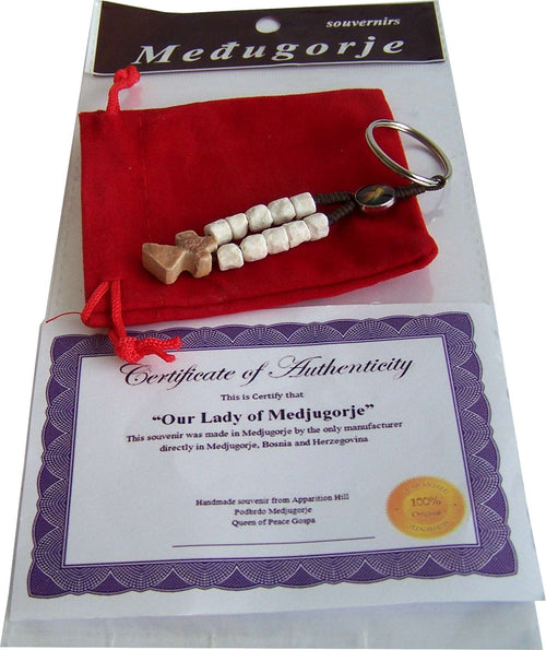 MEDJUGORJE - Chaplet de rosario hecho de piedras de la colina de la aparición.