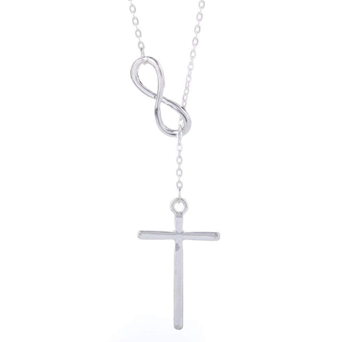 Silver infinity cross pendant necklace