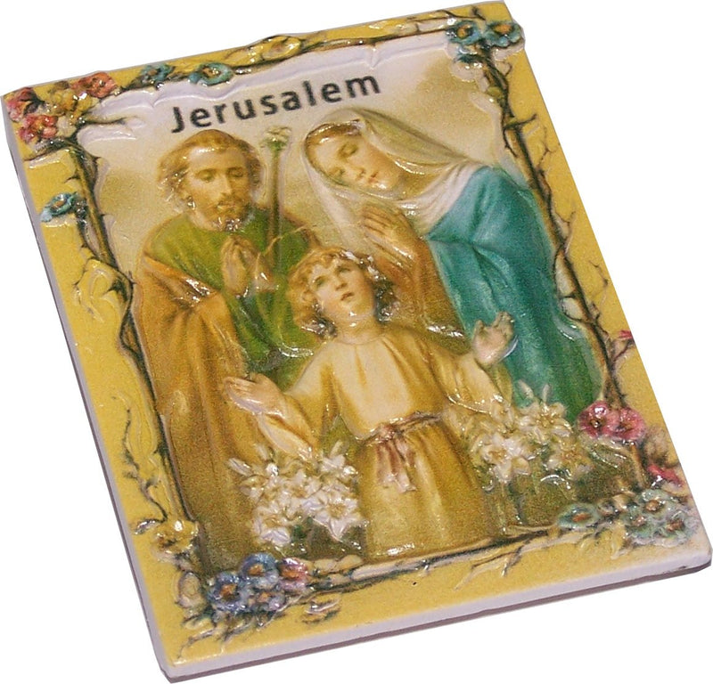 Holy Family 3-D colored ceramic magnet (7 x 5.5 cm OR x 2.8 x 2.2 Inches)