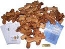 Holy Land Market Small Olive Wood Pocket / Holding Crosses With Certificates (2.5 Inches)