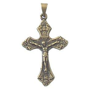 Vine crucifix - Bronze (3.5cm or 1.4") - small