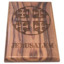 Holy Land Market Jerusalem Cross Magnet - Olive Wood (6x4 cm or 2.4x1.6)