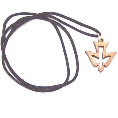 Paloma del Mercado de Tierra Santa - collar de madera de olivo, el collar mide 60 cm de largo - 23.5 pulgadas