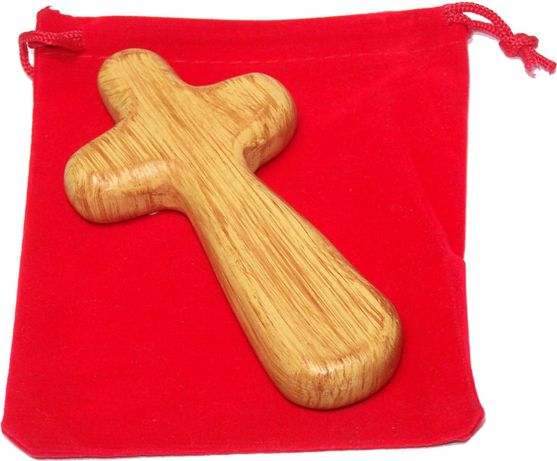 Holy Land Market Resin Hand Holding Comfort Cross - Very Smooth (4 x 2.2 Inches)