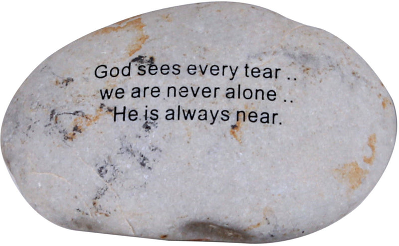Holy Land Market - God sees every tear ... Extra Large Engraved Natural Stones from the Holy Land : 4 - 5 Inches