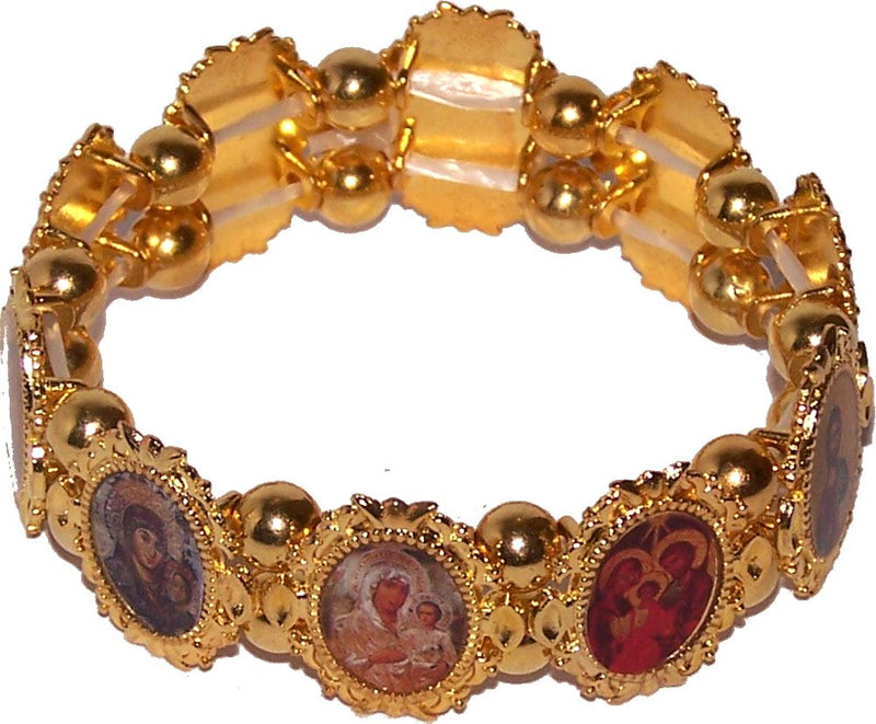 Bracelet chaplet - Elastic. One size fits all - Saints beads