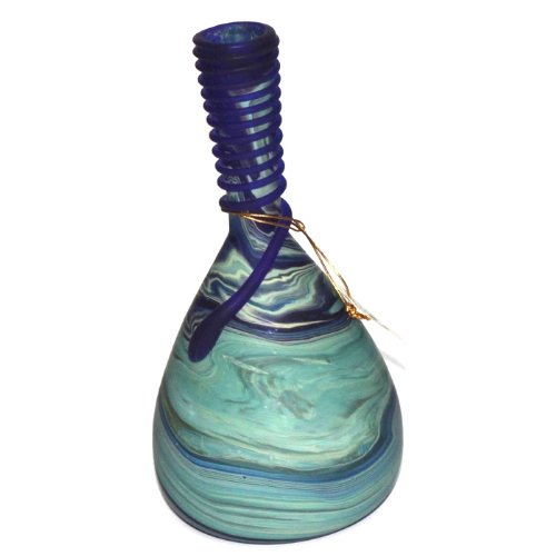 Holy Land Market Kiara Small Phoenician Vase - Ancient Beauty Phoenician Glass Vase. Each is Unique. Museum Quality Looks and Feels(6.8 Inch)