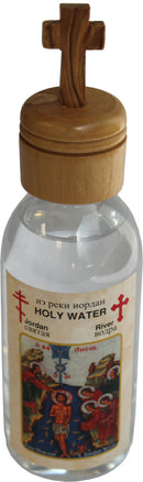 Jordan River Holy Water Holy Sepulchre Jerusalem with Extra Olive Wood with Cross Cover - Scented