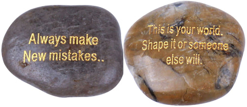 Set de piedras de río grabadas con mensajes de aliento e inspiración de la Tierra Santa