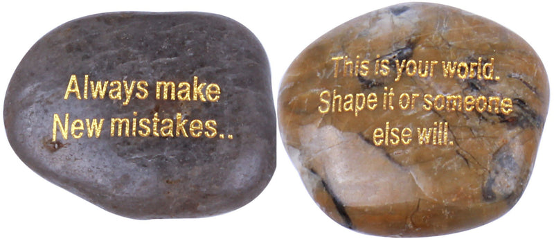 Holy Land Market Encouragement and inspirational engraved river stones set from the Holy Land