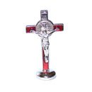 Holy Land Market Saint Benedict Small Crucifix with Sticker for Car or Table (3 inches)