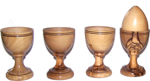 Cuatro copas de comunión/huevo de madera de olivo - gran estilo - marca Asfour outlet - Set de 4