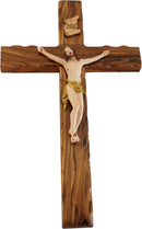 Holy Land Market Olive Wood Cross from Bethlehem with a Certificate and Lord Prayer Card