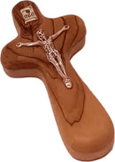 Holy Land Market Catholic Hand Held Holding Comfort Crucifix - with bag and Cards ( 4 Inches )
