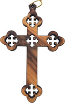 Olive wood Coptic Cross Laser Pendant(8cm or 3.15" long)